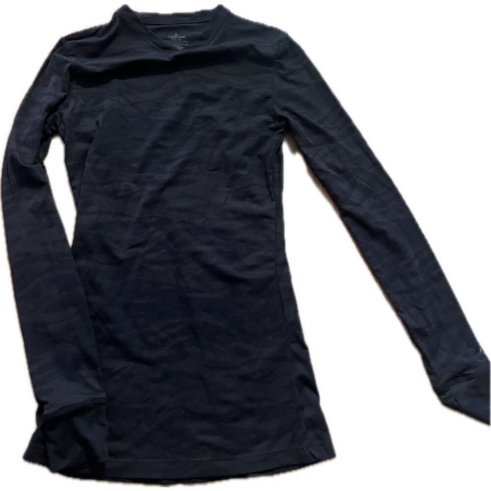 Cuddl Duds Black Grey Long Sleeve Women’s Size XS Light Zebra Print